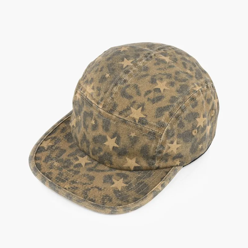 Individuell bedruckte, bestickte Logo-Kappe im amerikanischen Retro-Leopardenmuster mit flachem Schirm für Männer und Frauen, Sonnenblende, Baseballkappe – Detail 4