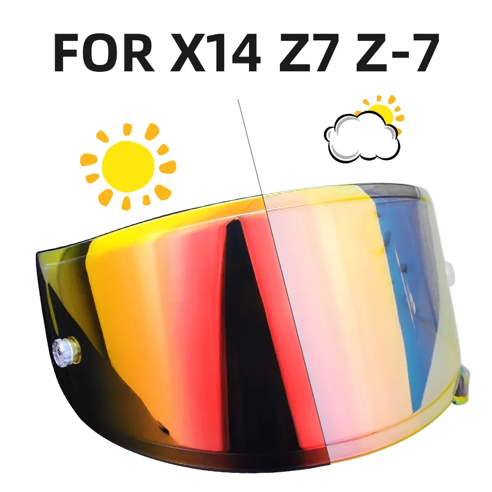 

Photochromic Visor FOR X14 Z7 Z-7 Motorcycle Cool Dazzling HD Lenses Electroplated Helmet Glass