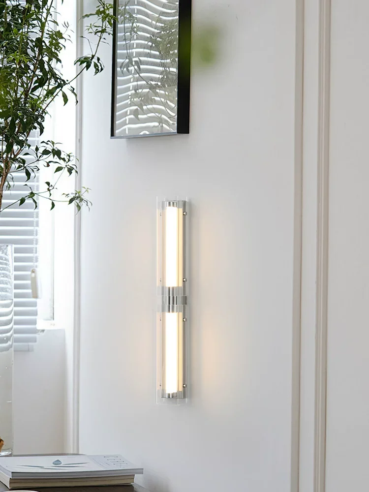 Retro Italian Wall Lamp Stainless Steel Acrylic Lampshade LED Light Perfect for Living Room Bedroom and Study Decor