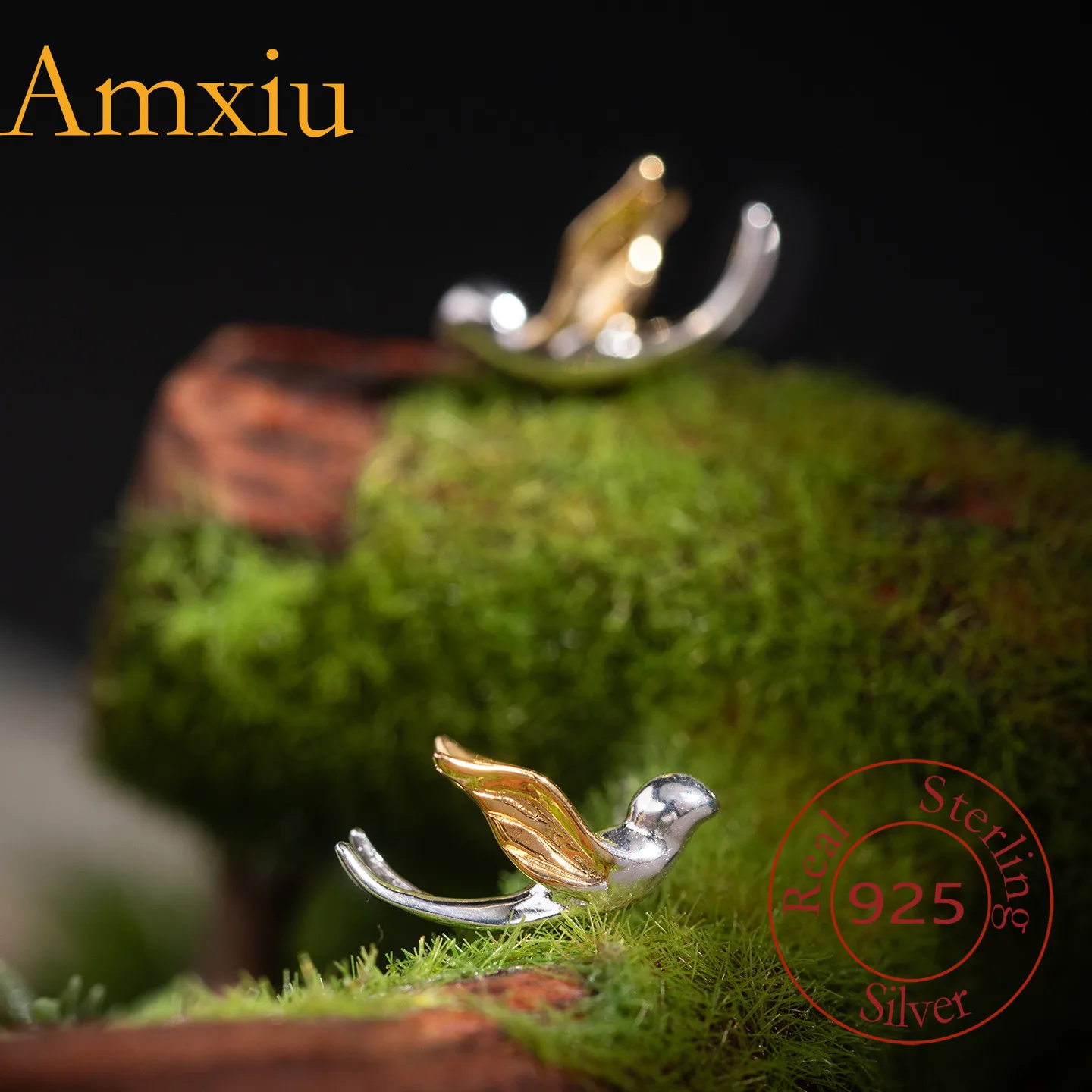 

Amxiu Sterling Silver 925 Design Creative Personality Bird For Women New Chinese Style Simple Swallow Earrings Jewelry