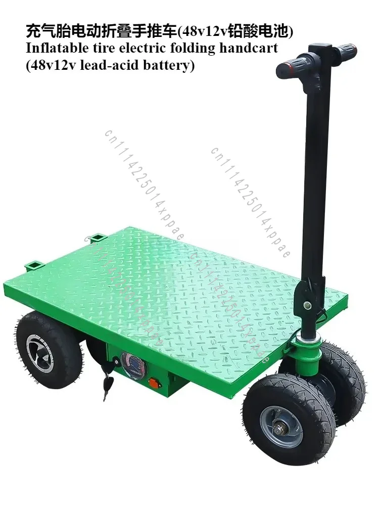 Foldable Electric Flatbed Truck 600kg Decoration and Pulling Goods Portable Hand Push Truck Inflatable Tire
