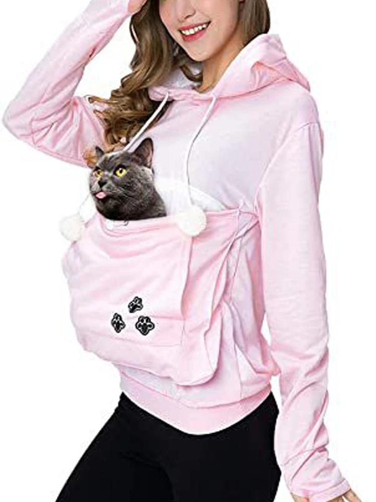 2024 New High Quality Cat Lovers Hoodies Fashion Ears Cuddle Pouch Dog Pet Hoodies for Casual Kangaroo Pullovers Sweatshirt Tops