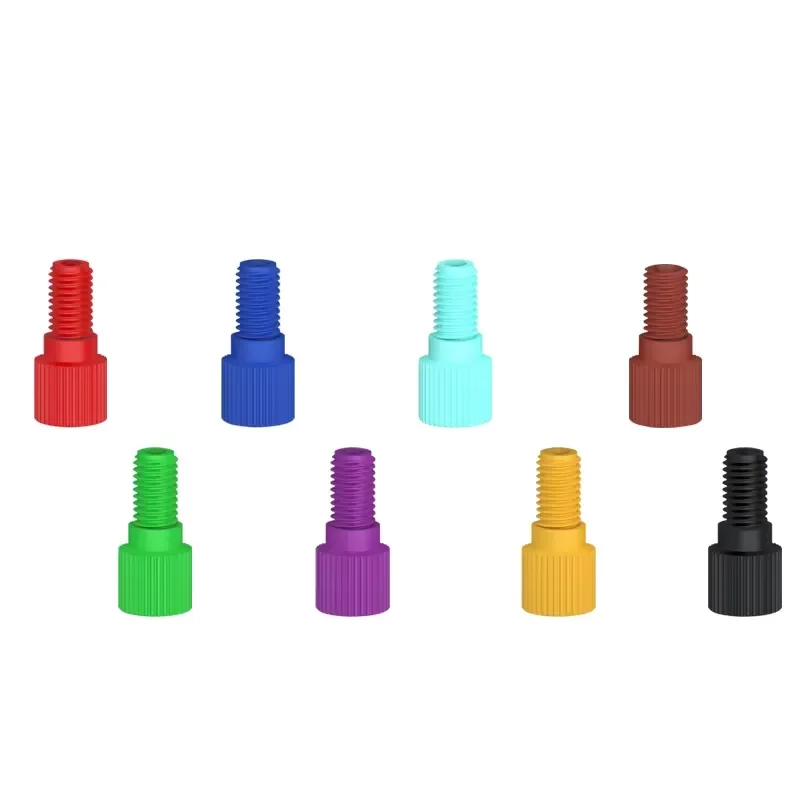 Colorful Flangeless Fittings PP Material 1/4-28 and M6 Thread Plastic Fittings