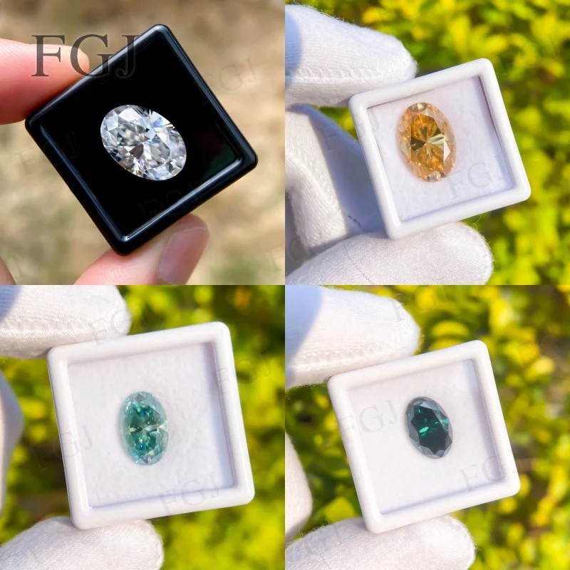 

Муассанит с бриллиантом овальной формы, красочные VVS1 с GRA, отличная огранка, сверкающие бусины из драгоценных камней для ювелирных изделий, кольца, ожерелье, сделай сам