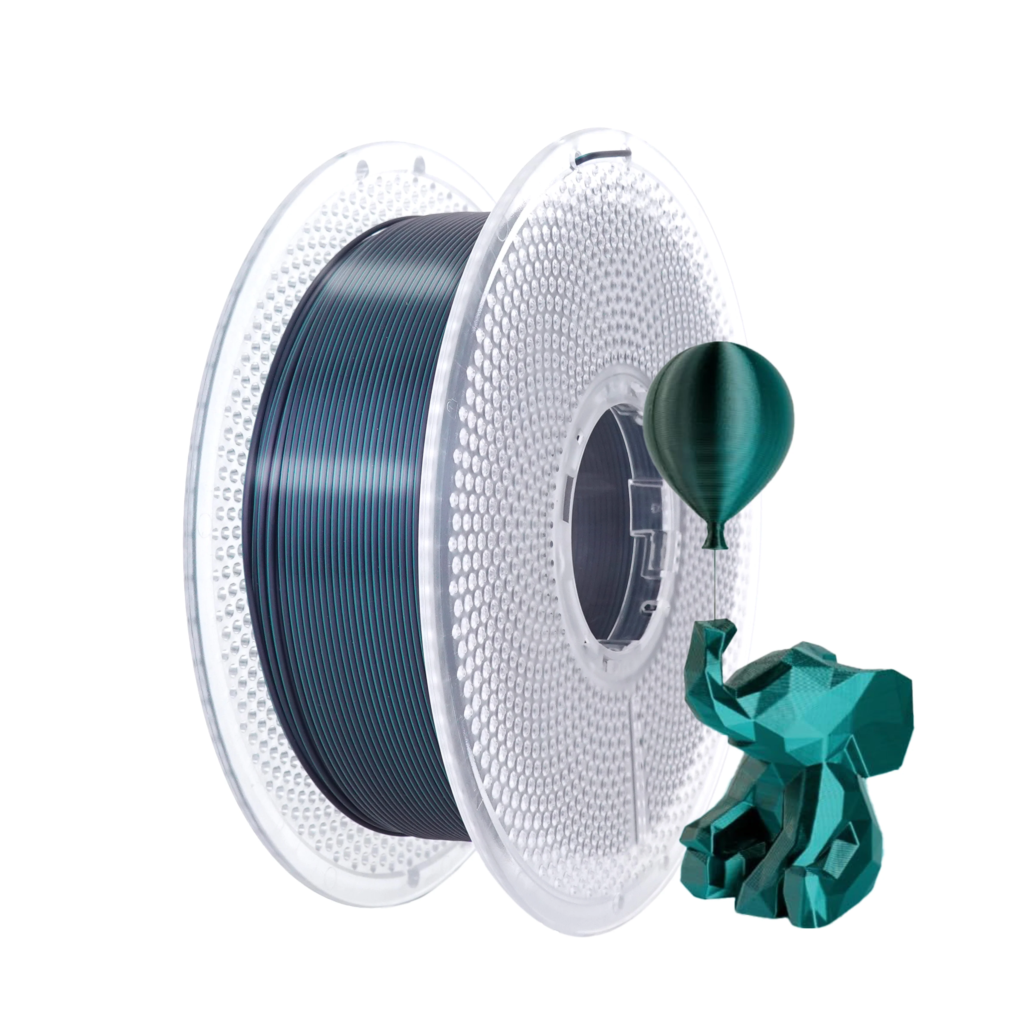 

Silk Dual Color Pla Filament, Shiny Silk Texture, Dimensional Accuracy +/ 0.02mm, 1KG Spool (2.2 lbs), PLA Silk 1kg Green Black