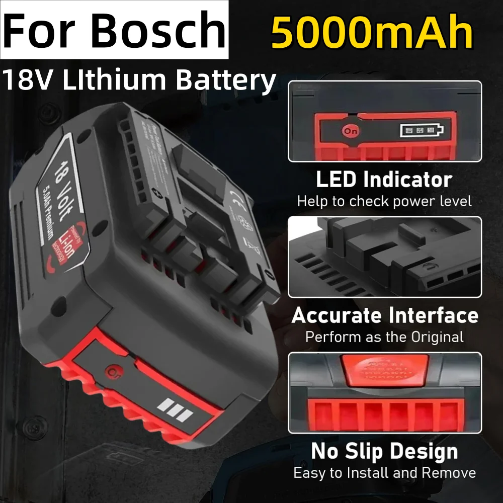 18V Replacement Battery for Bosch BAT609 BAT618 GBA18V80 NEW 4.0Ah/5.0Ah/6.0Ah 18650 Cell Professional Tools.