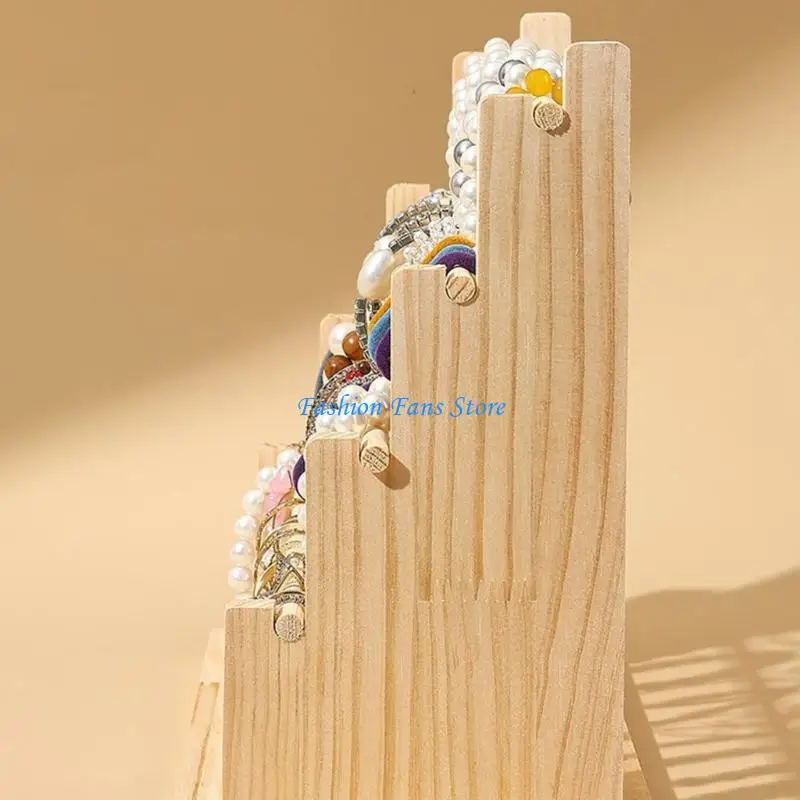 

Многоуровневая деревянная стойка-органайзер для браслетов для хранения ювелирных изделий и декоративного использования, на