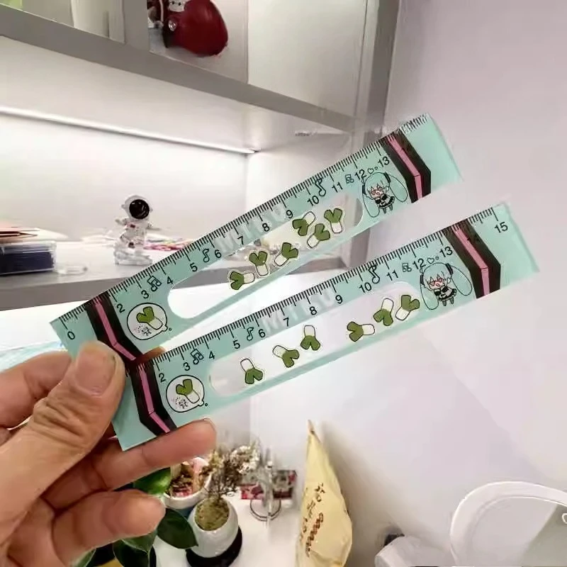 

15 cm Anime Ruler Cosplay Hatsune Miku Cute Toys Student Measuring Tool with Fun Design for School Supplies & Gifts