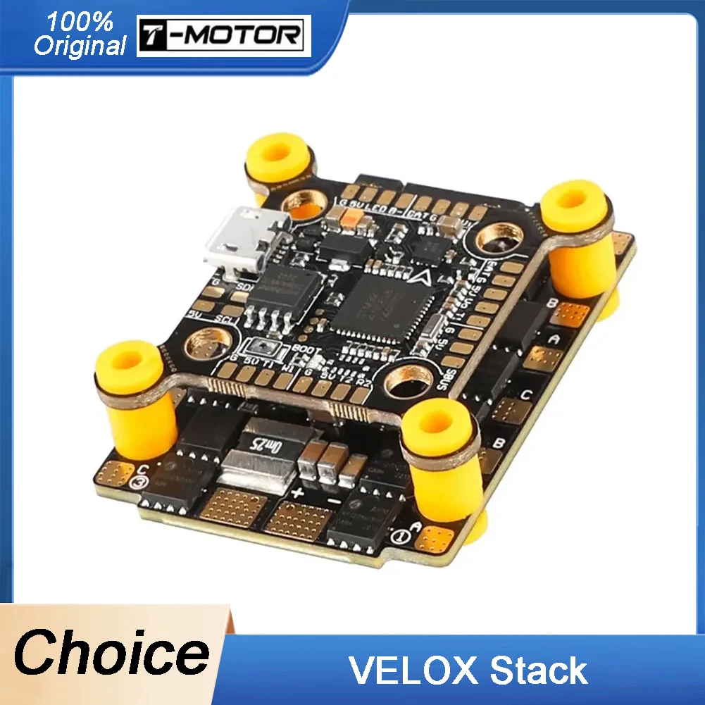 

Контроллер полета T-MOTOR VELOX Stack F411 Lite W/BM270 5V 2A BEC OSD V45A Lite 4in1 BLHELIS ESC 30X30mm 3-6S для RC FPV Drone