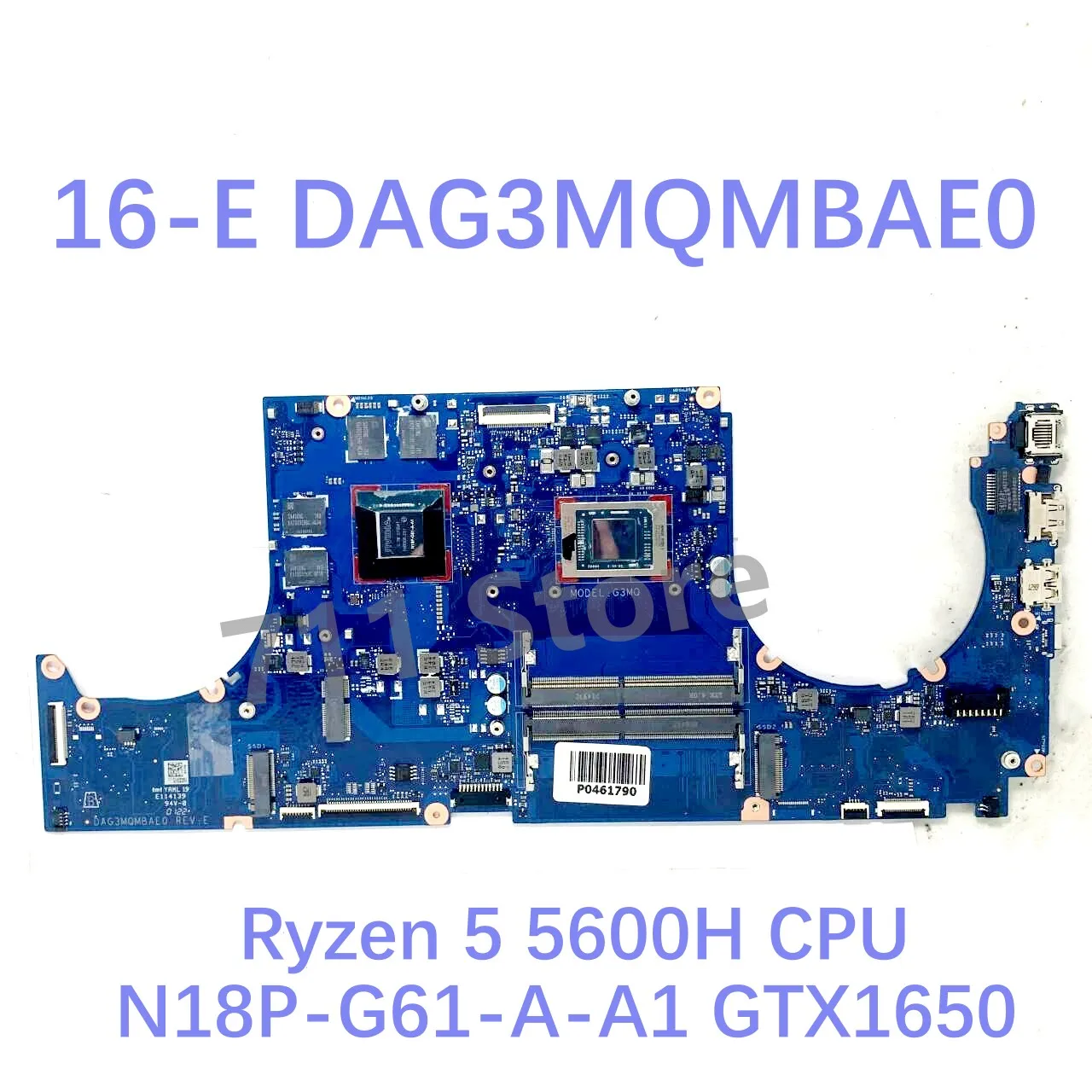 Imagem -02 - Placa-mãe Dag3mqmbae0 para Laptop hp 16 e Amd Ryzen 5600h Cpu Ryzen 5800h Placa-mãe Gtx1650 Rtx3050ti Teste 100 ok