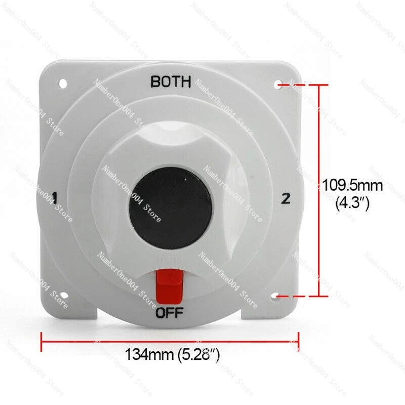 White Square Marine Battery Selector Switch Power Switch for Boat Yacht Hardware