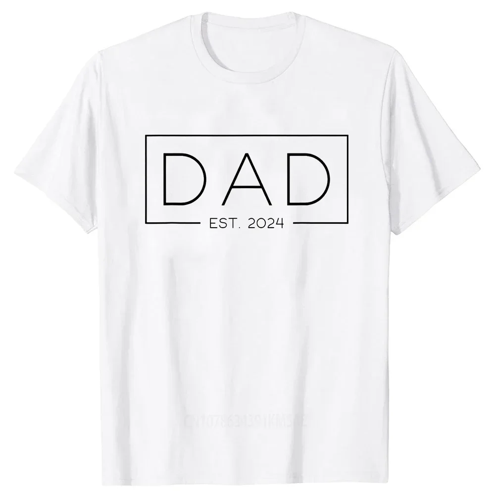 Dad Est Expect Baby T Shirts Summer Style Graphic Cotton Streetwear Father New Dad Gifts Daddy T-shirt Mens Clothing