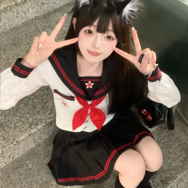 Japanische Koreanische Schule Kostüm Anzug Kostüm Hot Girl Sexy Tragen College Stil Frühling Herbst Uniform Set Mädchen Mode Set
