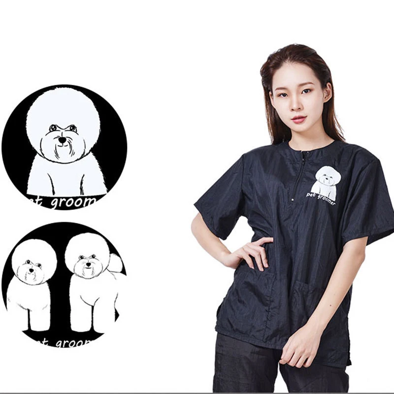 S-3XL veste de toilette pour animaux de compagnie magasin d'animaux hôpital cheveux antiadhésifs vêtements de travail imperméables chats chiens uniformes de soins de Salon pour animaux de compagnie unisexe