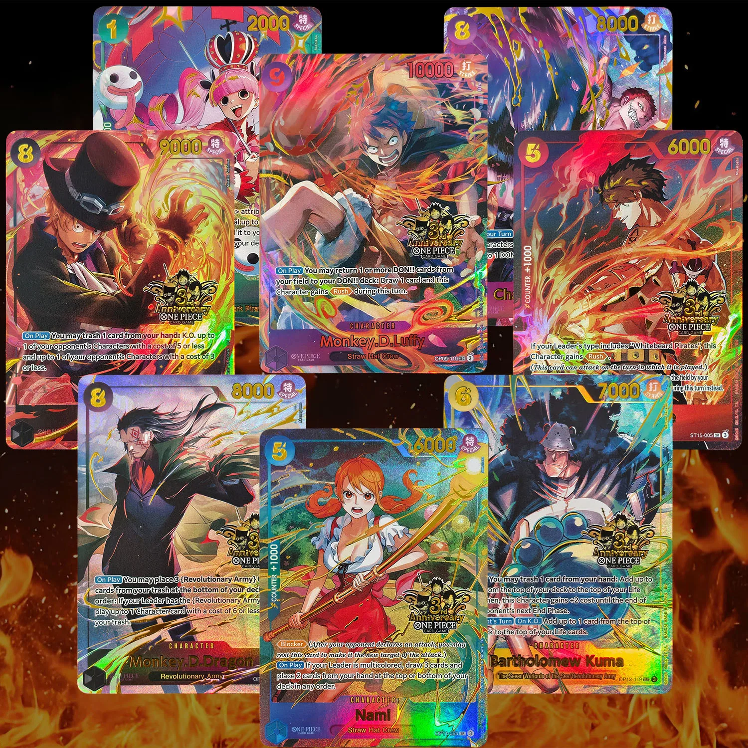 Proxy One Piece 3. Japanische Jubiläumsausgabe Englische Version Luffy Sabo Ace Kuma Katakuri Dragon Nami Spielkarten Spielzeug