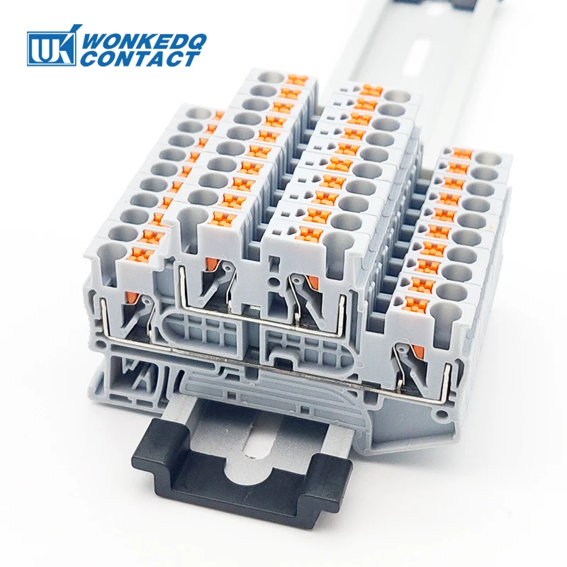 Din Rail Terminal Block PTTB 2.5 Push-in Double Level Electrical Connector 2 Layer 2.5mm² Connection Plug Wire PTTB2.5