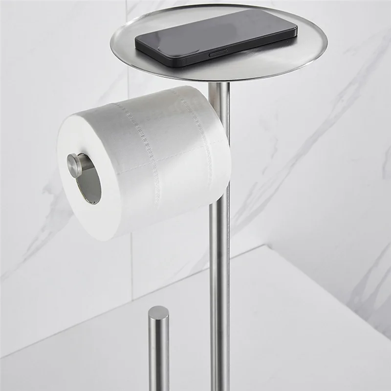 ABPP-Freestanding Toilet Roll Holders Stainless Steel Anti-Rust Standing Toilet Paper Stand With Heavy