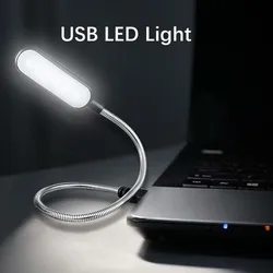 Minilámpara LED portátil para lectura, luz nocturna, 6LED, Flexible, USB, para ordenador portátil, PC