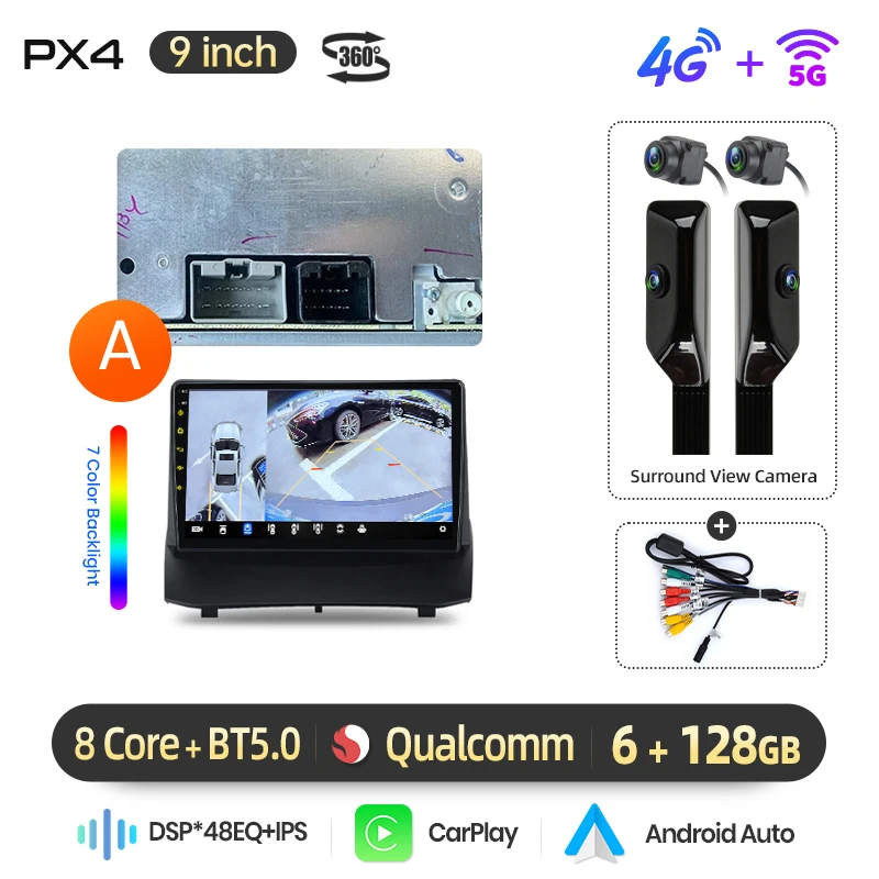 AWESAFE Draadloze CarPlay Android Auto Radio voor Ford Fiesta Mk 6 2009 2010-2013 Auto Intelligente Systemen RDS GPS FM BT DSP SWC