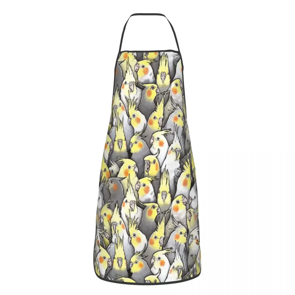 Unisex Funny Cockatiels Galore Bib Apron Adult Women Men Chef Tablier Cuisine for Cooking Kitchen Parrot Birds Baking