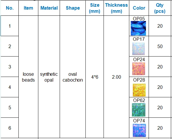 

Бусины синтетические опаловые овальные кабошон 4х6мм, 150шт.