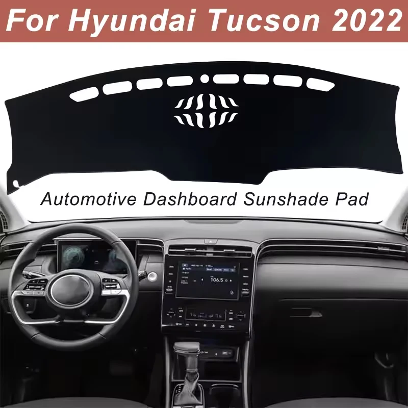 Dashboard Cover Dash Mat For Hyundai Tucson 2022 Anti-Glare Non-Slip Sun Shade Interior Protector