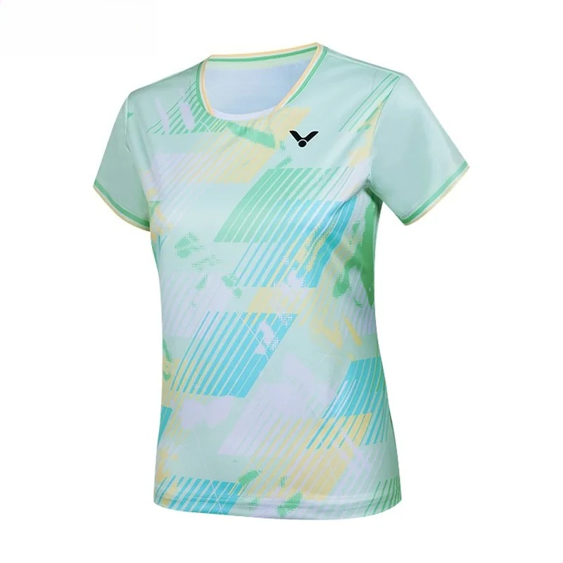 صيف جديد للنصر الريشة الملابس الرياضية قصيرة الأكمام تي شيرت مريح للتنفس ماصة للعرق دائم كول الأعلى #6