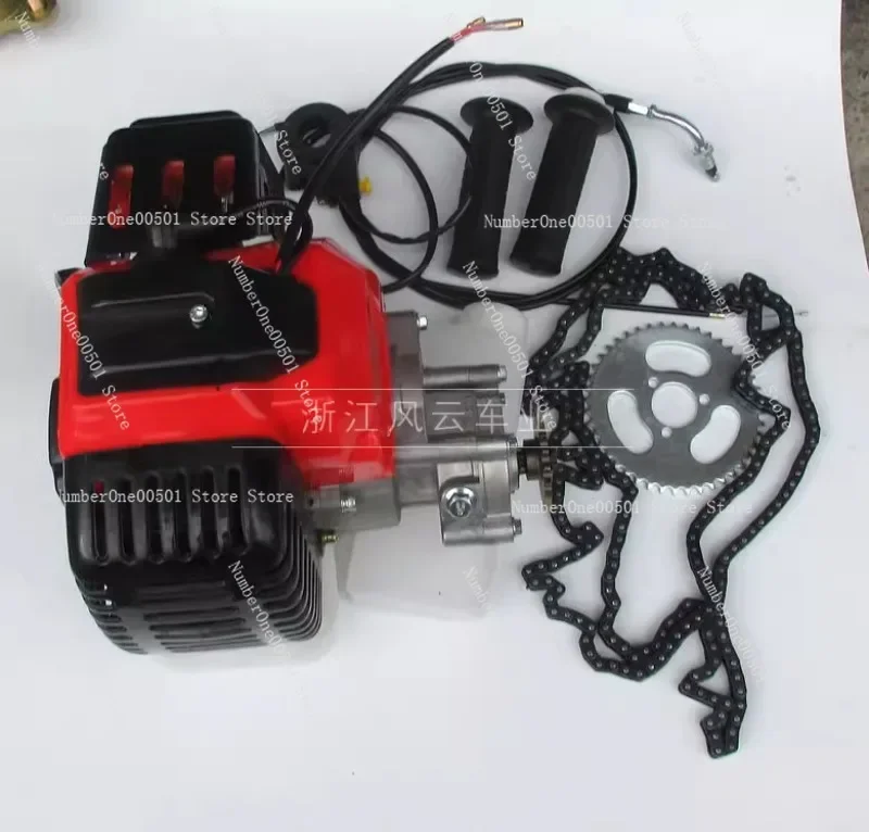 Motor 49CC com Kit de Transmissão para Conversão DIY de Scooter, Bicicleta e Triciclo, Peças de Upgrade para Motor com Transmissão por Corrente