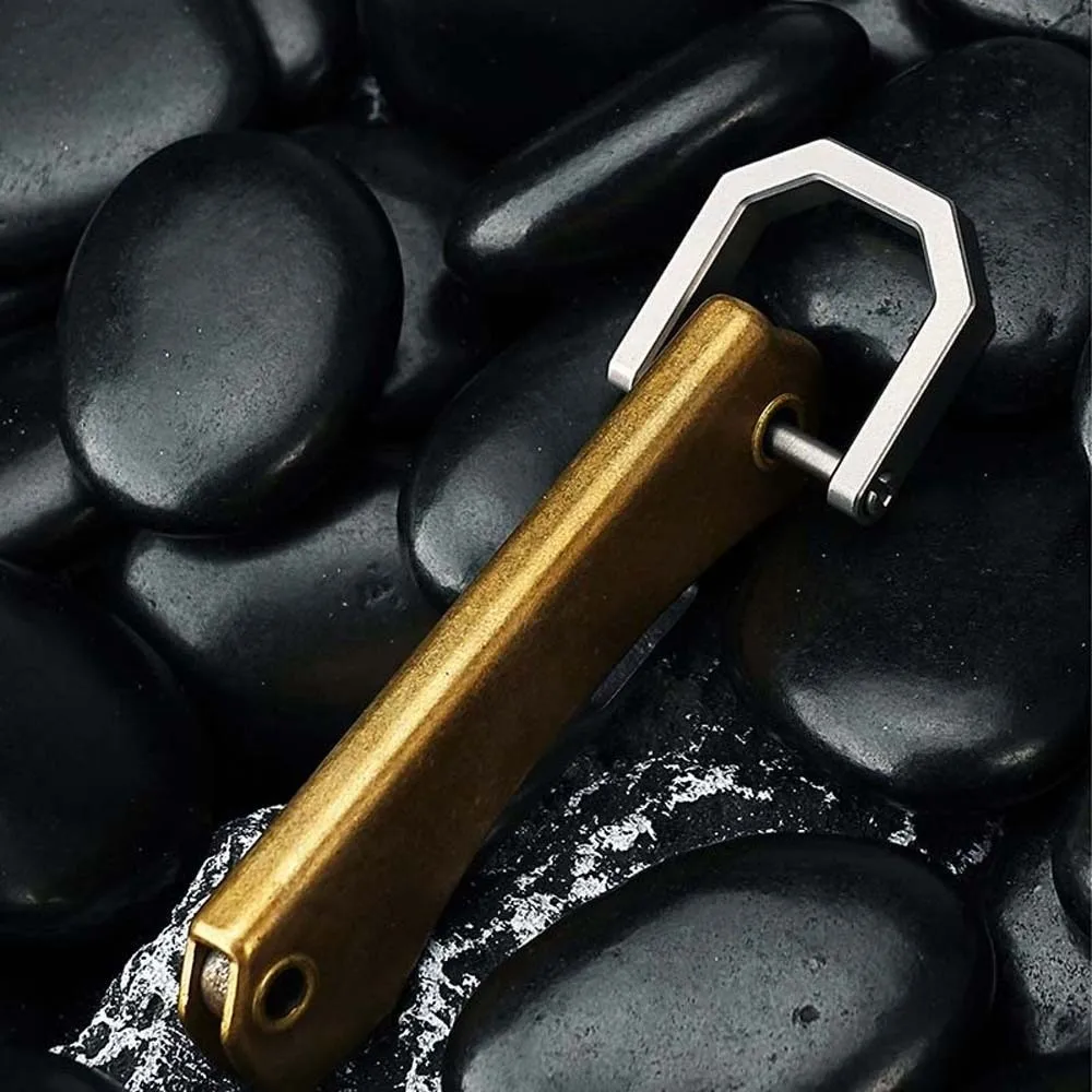 

Durable Polyester Titanium Alloy Key Chain Anti-lost Adorable D-shaped Key Ring with Screw Multifunctional Mini Buckle Women