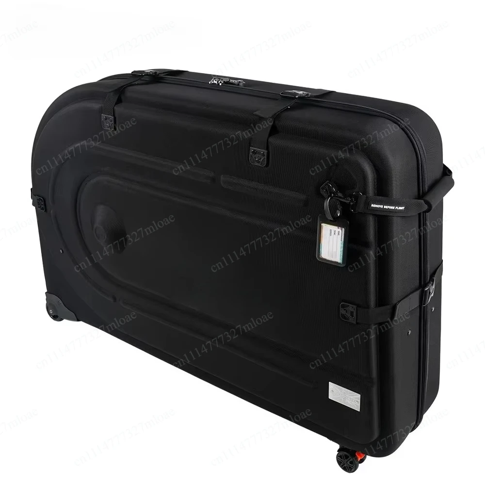 Bike Travel Case No-Disassembly Handlebar EVA Hard Shell MTB Road Bike Transport Box with Various Protect Tool Bike Bag