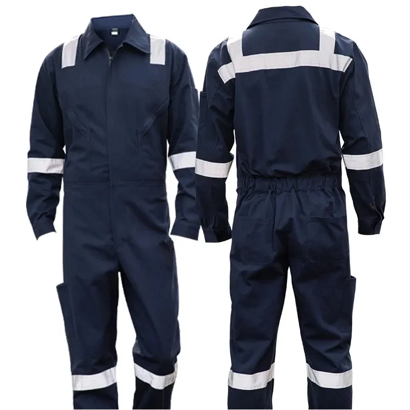 Workwear Coveralls One Piece Construction Work Clothes Uniforms Reflective Strips Welding Car Repair Suit