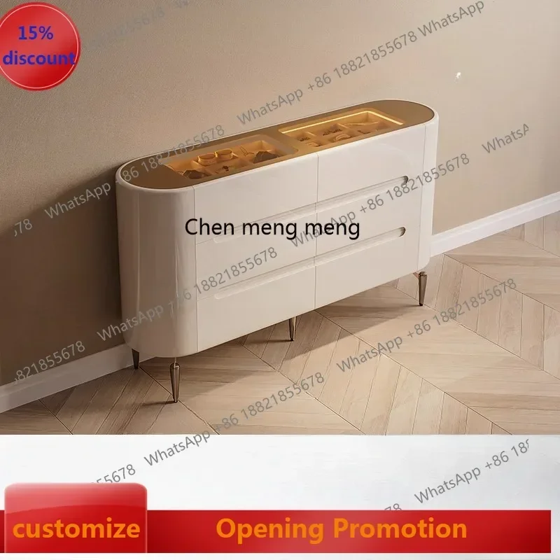 D5556 s6601 chest bedroom French cream style light luxury jewelry against the wall TV storage locker ultra-thin eight-bucket bed