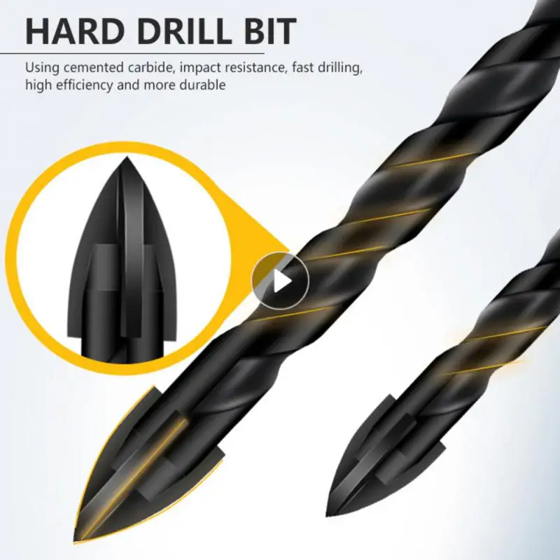 3-12mm Cross Hex Tile Drill Bits Set Brick Hard Alloy Triangle Drill Bit Wall Hole Opener Glass Ceramic Concrete Drilling Tools