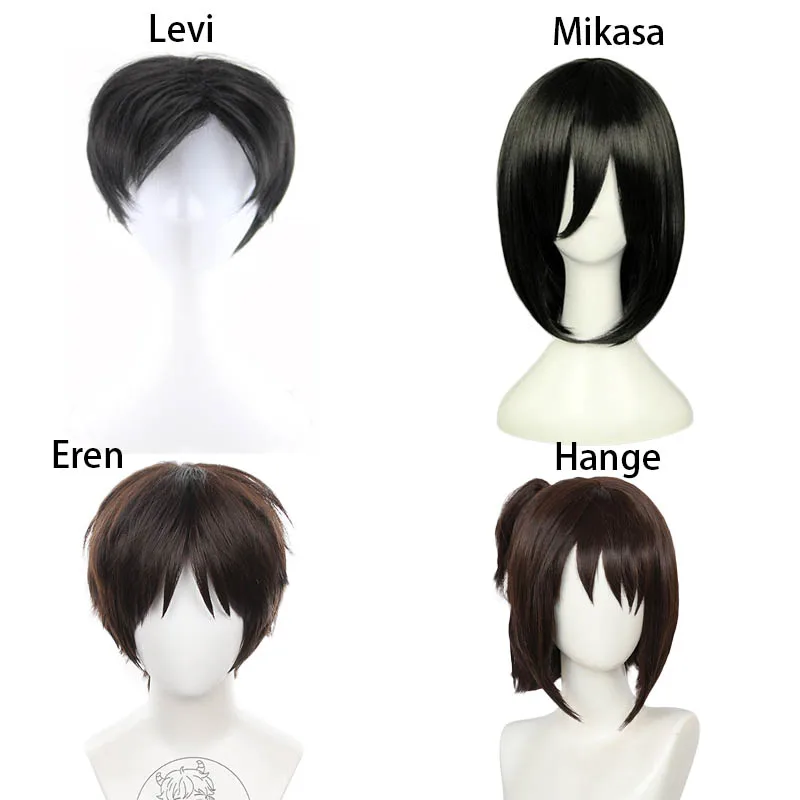 Cosplay Anime Levi Ackerman Mikasa Ackerman Eren Jaeger Hange Zoe Cosplay Wig High Temperature Resistance Wig + Wig Net
