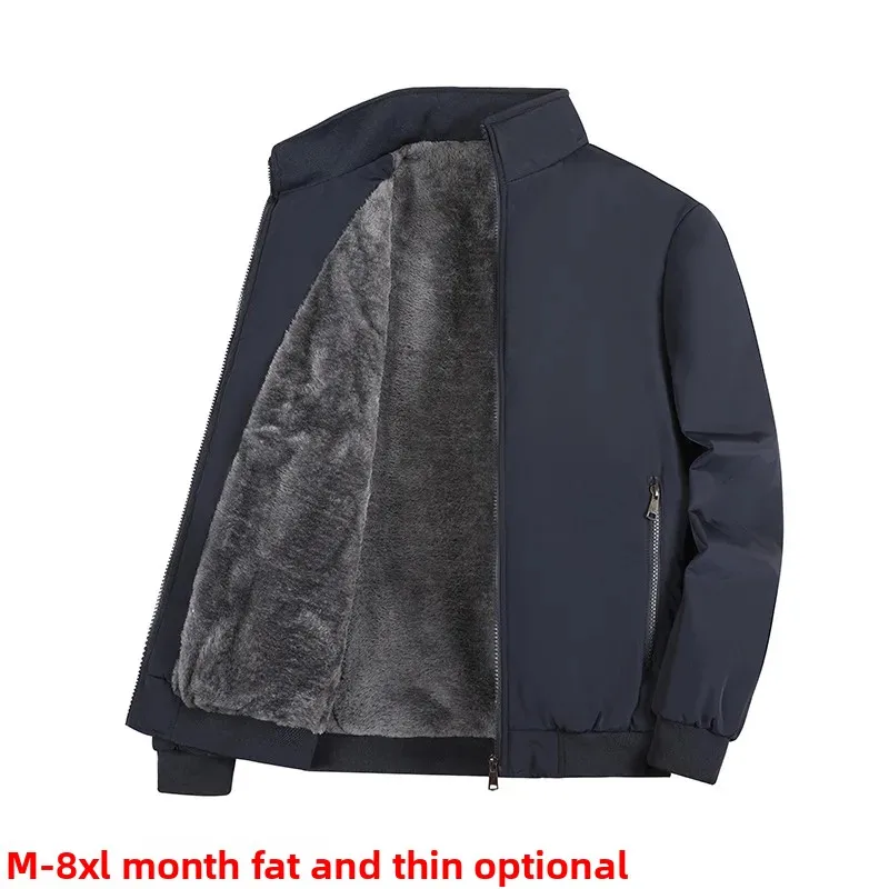 

Loose Thickened Winter Cotton Jacket for Men Stand Collar Business Casual New Style Home Large Size Men's Outerwear