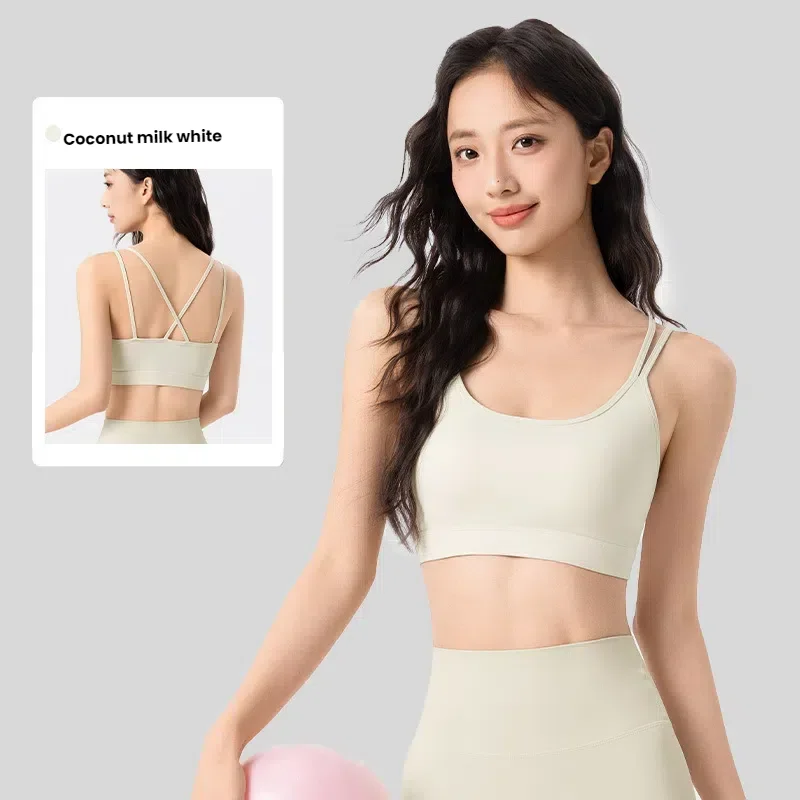 

Bras for Women's Yoga Top Sports Bra Built-in Bra Shelf Support Square Neck Slingback Fitness Tank Top for Gym Running underwear