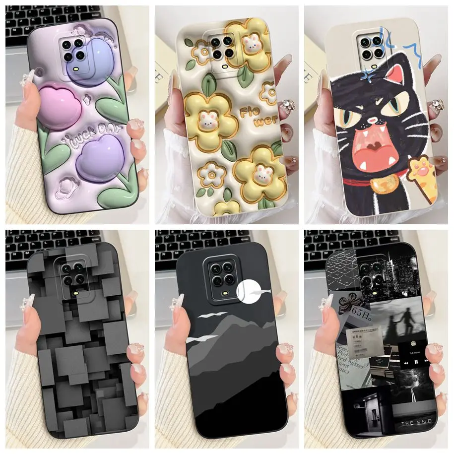 Para Xiaomi Redmi Note 9S Funda Redmi Note 9 Pro Max Funda a prueba de golpes Popular flor suave silicona parachoques Redmi Note 10 Lite Funda