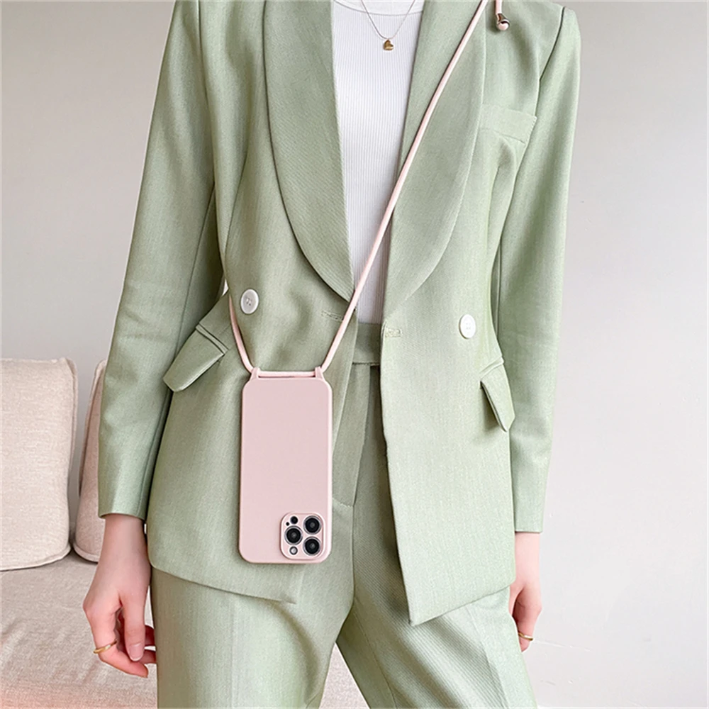 Crossbody Necklace Lanyard Cord Strap Liquid Silicone Case For iPhone 16 15 13 11 12 14 Pro Max XS XR X 8 7Plus Soft Candy Cover image 3