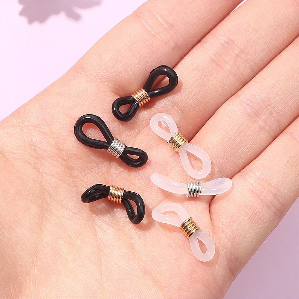 20pcs Eyeglass Chain Ends Adjustable Spring Rubber Ends Connectors for Eye Glasses Holder Necklace Chain DIY Jewelry Making