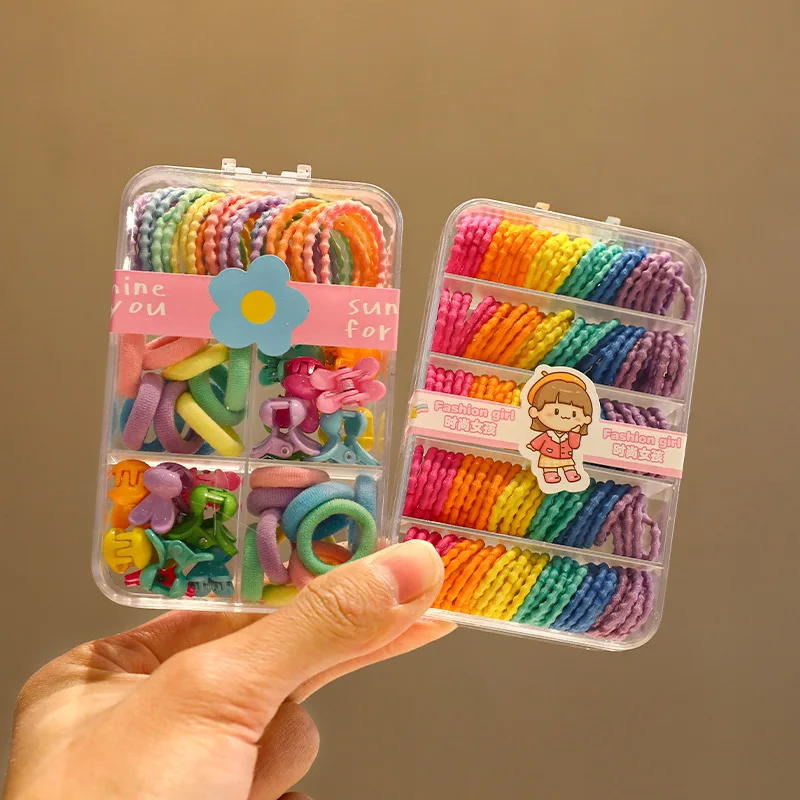2026 Neu 150 Stück/Box Mini Dünne Regenbogen Baby Haargummis Hochelastische Nylon Spiralförmige Schonende Haarbänder für Kleinkinder Mädchen Kinder – Detail 1