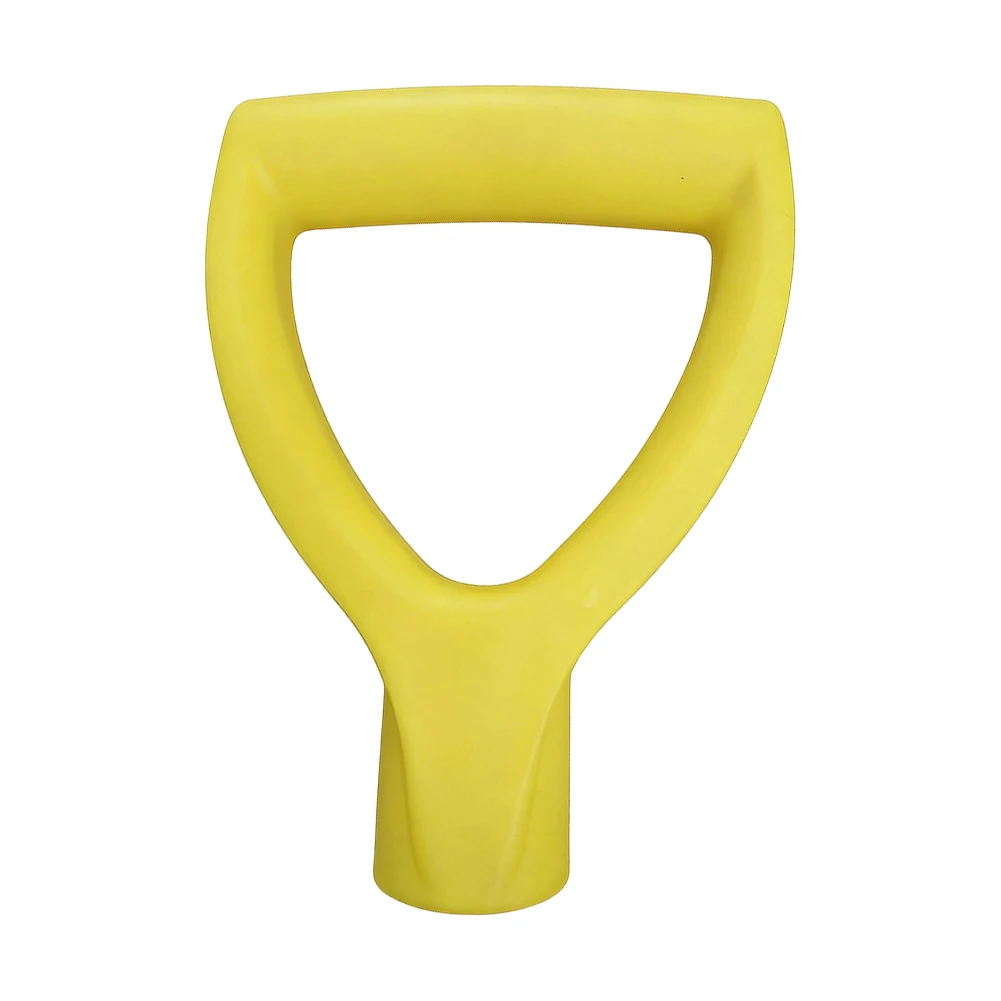 

D-образная пластиковая рукоятка для лопат, совместимая с обычными размерами стержней, используемых в домашних и коммерческих условиях.