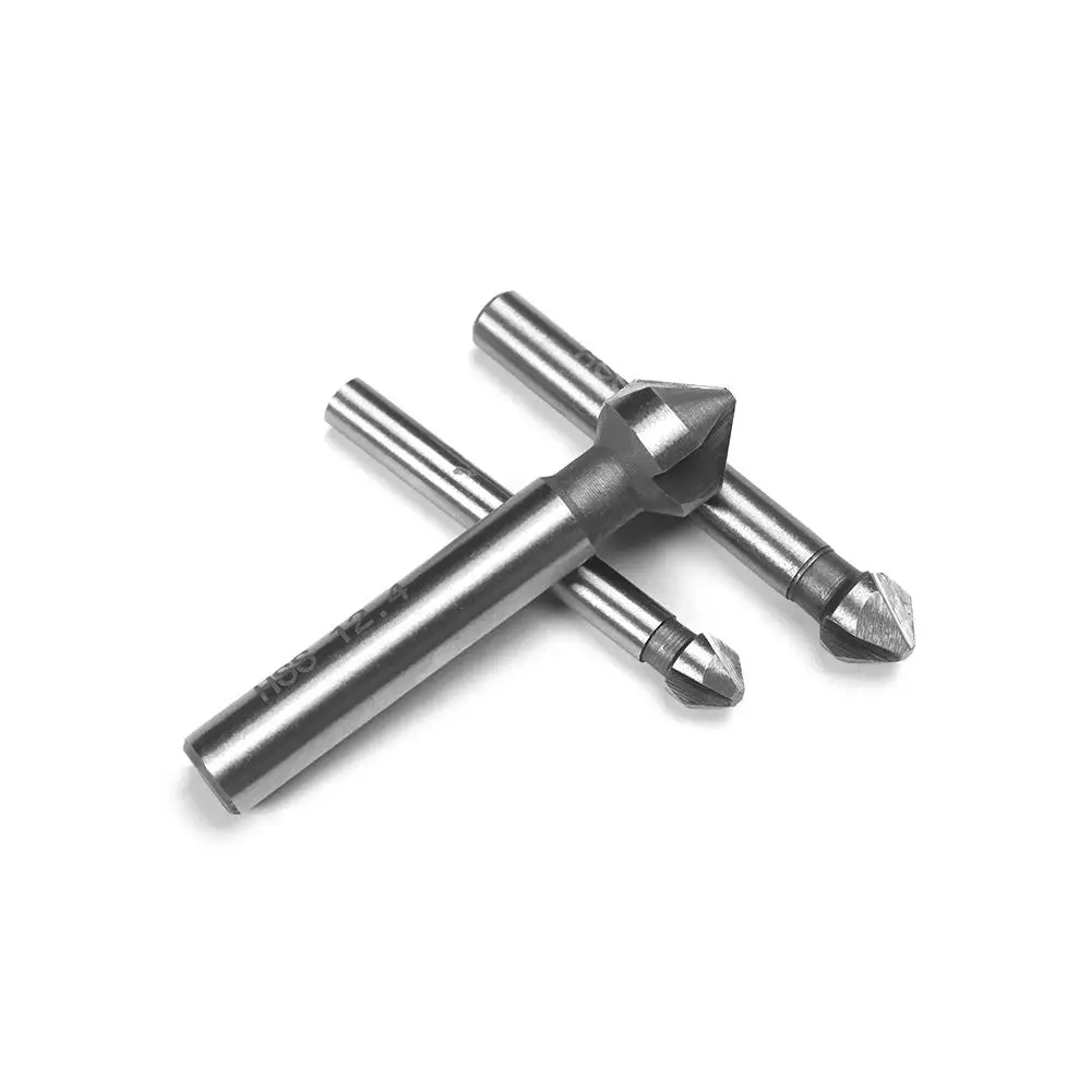 90 Degree 3 Flute Round Handle Countersink Drill Bit Three Edge Chamfer Hand Power Tools Cutter Tool