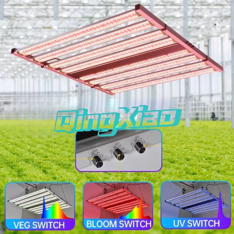 1200W Three Channel Dimmable Full Spectrum Octopus LED Grow Light With Veg Bloom UV Modes Commercial Greenhouses Indoor Farms