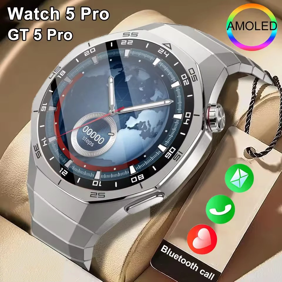 

New GT5 Pro Watches 2025 Outdoor SOS Smart Watch Dynamic Lsland Heart Rate Sleep Monitoring BT Call Sports Waterproof Smartwatch