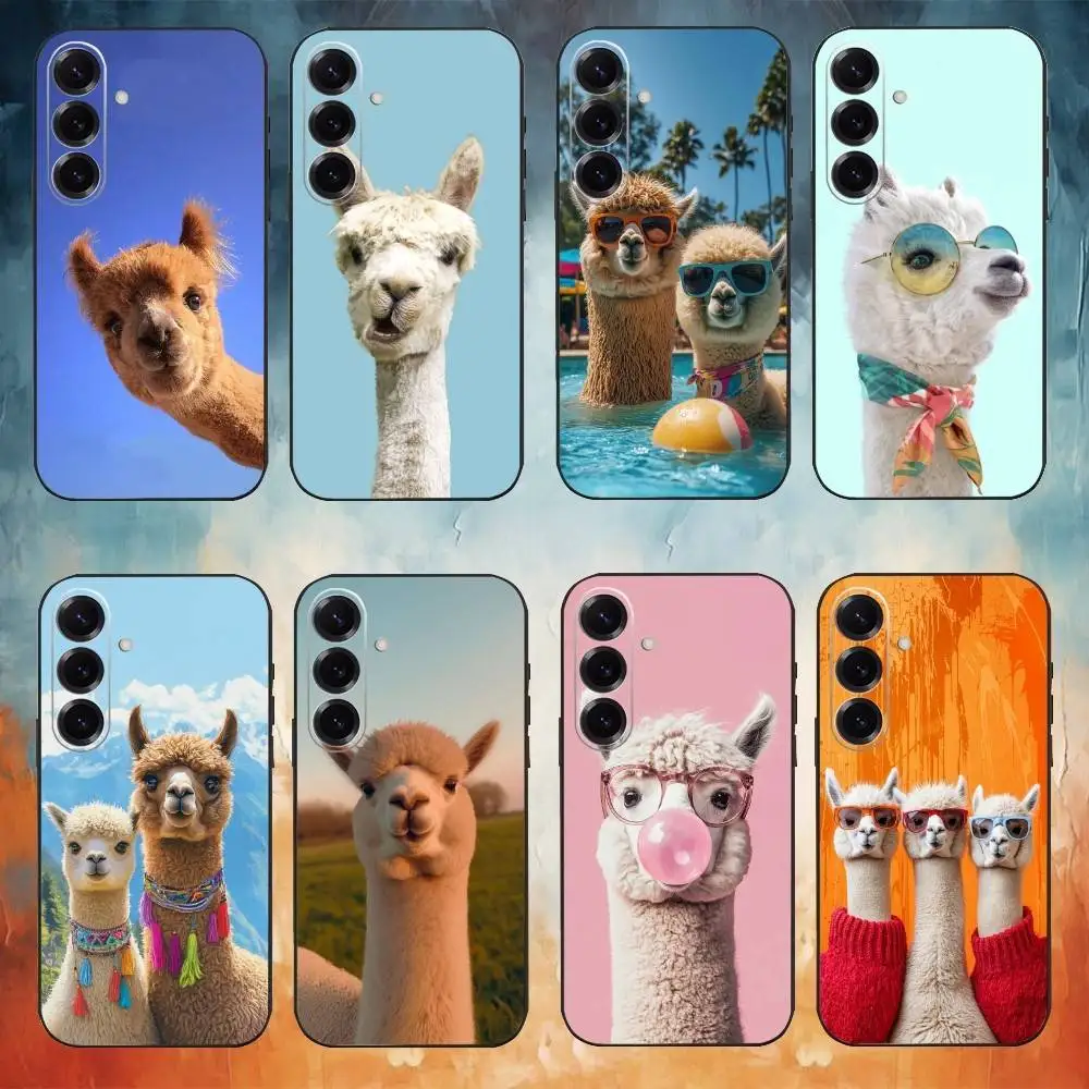 

Funny Animals A-Alpaca Phone Case For Samsung Galaxy A73,A72,A71,A70,A53,A52,A51,Others Soft Black Cover