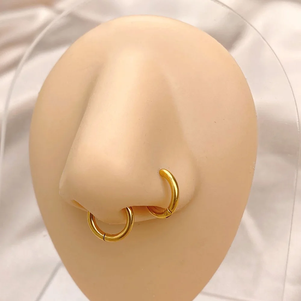 2 pezzi in acciaio inossidabile piccolo oro argento colore orecchini a cerchio per le donne maschio Tragus cartilagine orecchio osso Piercing