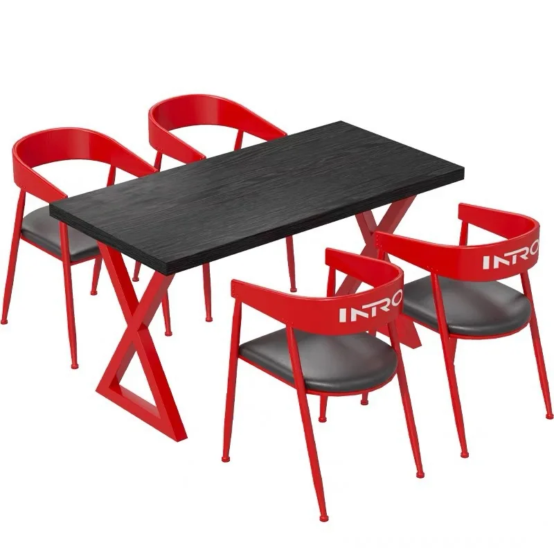 

Barbecue shop table and chair combination card seat bar clear bar modern commercial catering wrought iron leisure