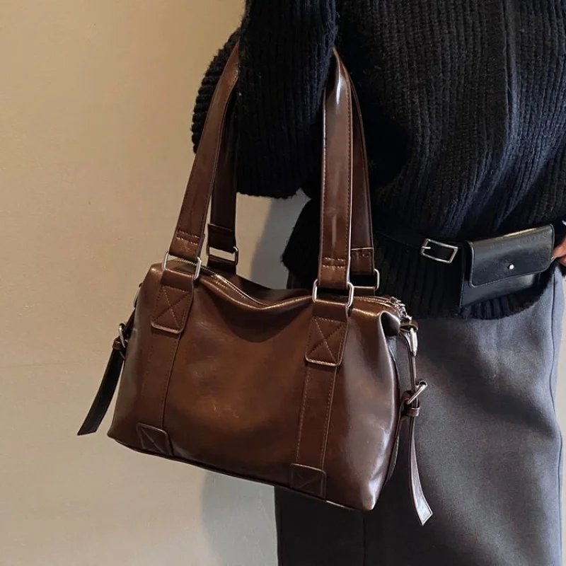 

Luxury Ladies Leather Tote Bag Trendy Commuter Classic Elegant Women's Casual Vintage Simple Bag