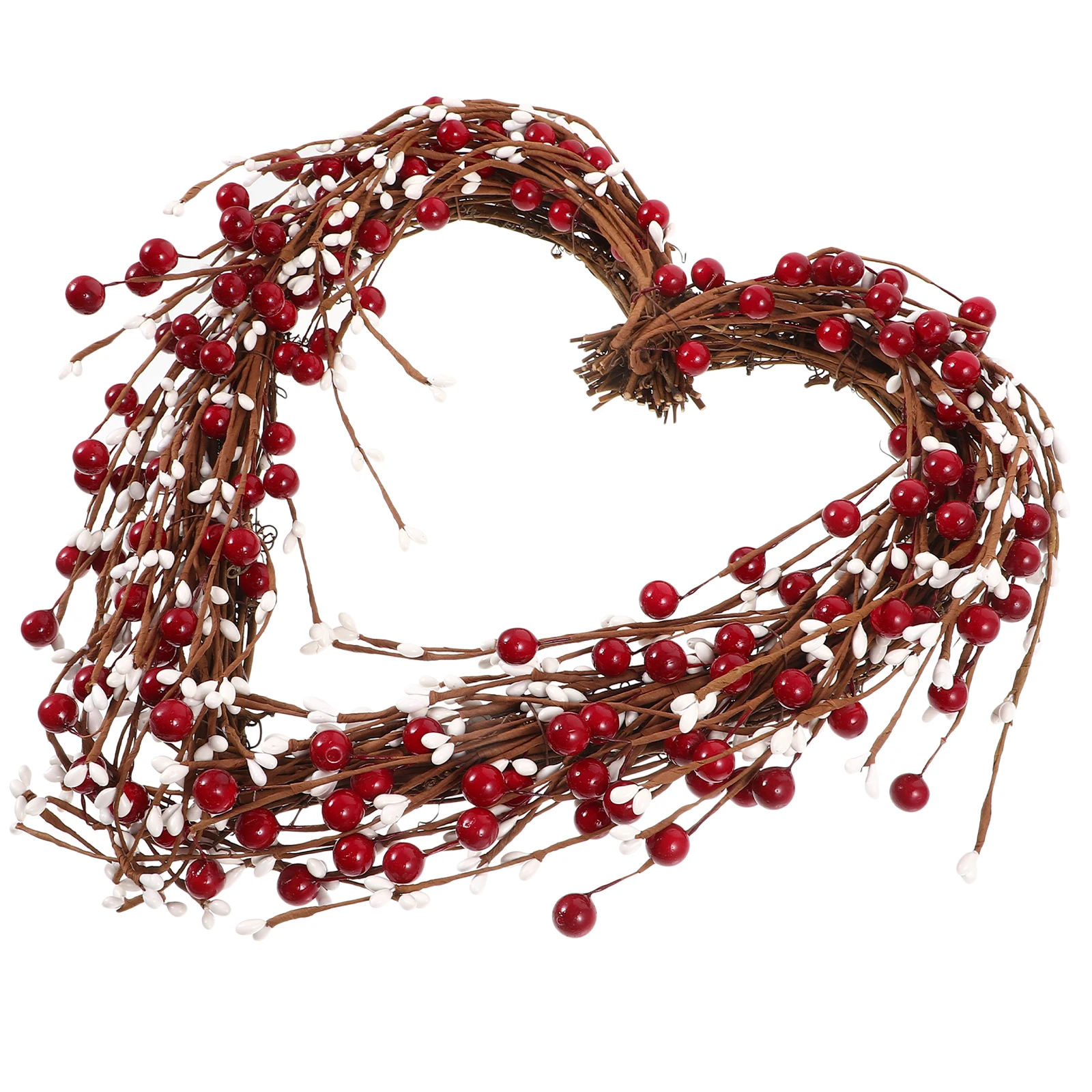 

Rattan Simulated Heart Shaped Wreath Garland Window Wreaths Decor Red White Foam Valentine Day Wedding Door Window