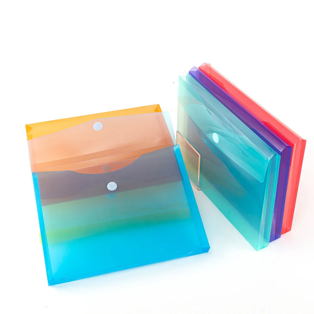 

7pcs File Holder A4 Storage Bag Thick Document Pouch Colorful Office Supplies Snap Easy ganize Files Folder